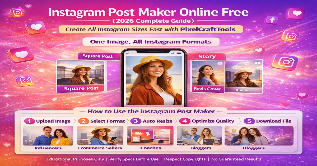 Instagram Post Maker Online Free 2026 Complete Guide  PixelCraftTools